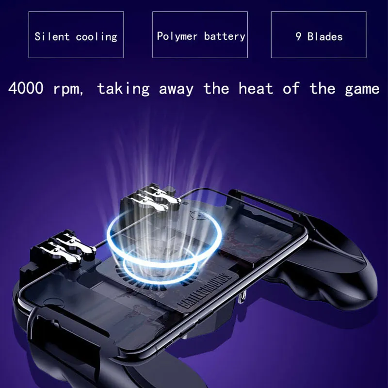 PUBG Mobile Controller With Cooling Fan - 4000mAh Power Bank & L2R2 Triggers For IOS/Android