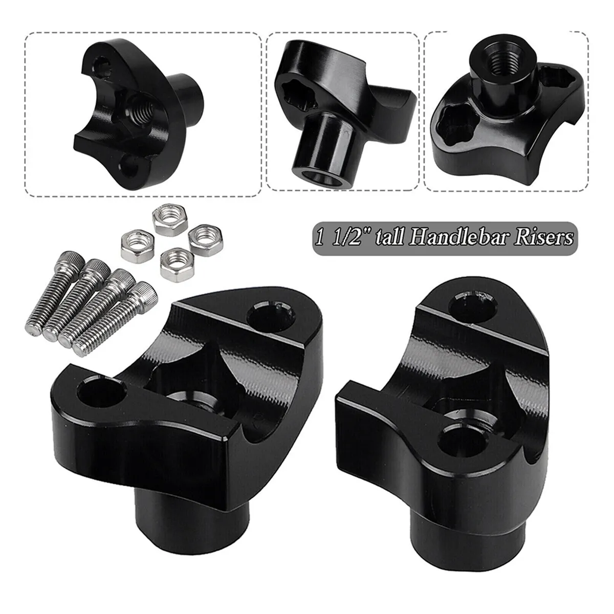 Black 1 Handlebar Risers For Harley Dyna Softail Sportster XL 883 1200 1 1/2  Rise From Ddmyjan, $59.28 | DHgate.Com, image size:1200x1200