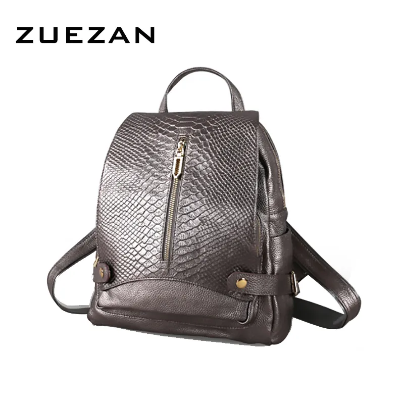 Snake Pattern Backpack A042 Large Genuine Leather Backpack For Women Snake Pattern Shoulder ...