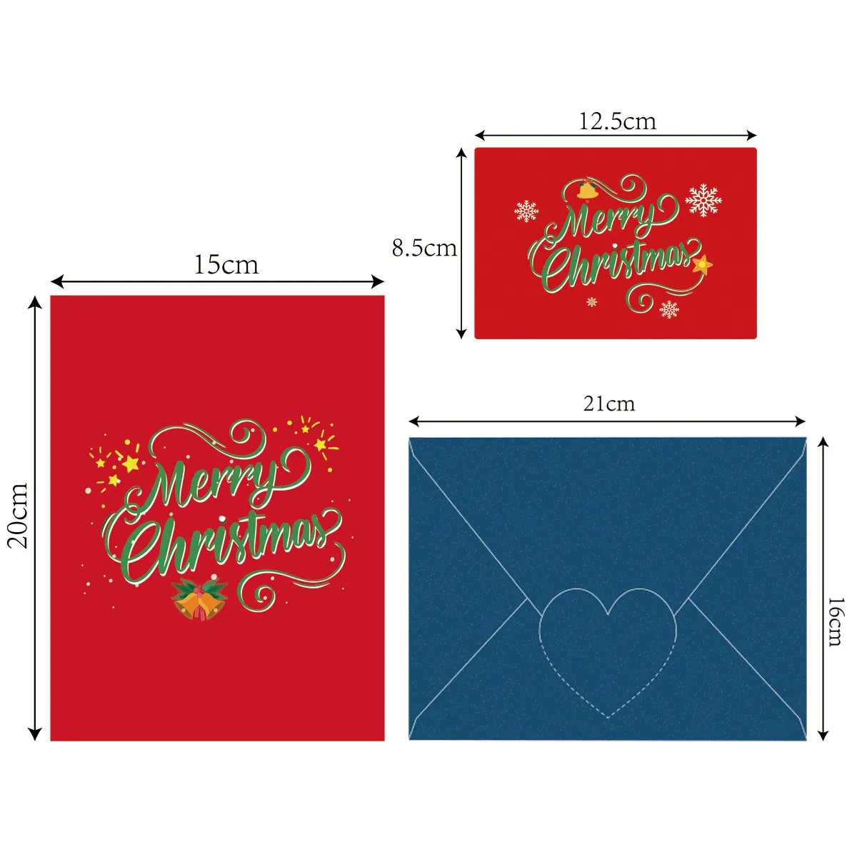 6-Pack 3D Pop Up Christmas Cards - Merry Christmas Greeting Cards With Envelopes
