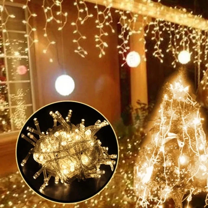 Drooping String Led Curtain String Lights, Drooping Icicle Design: 5M... From Ddmyaug ...