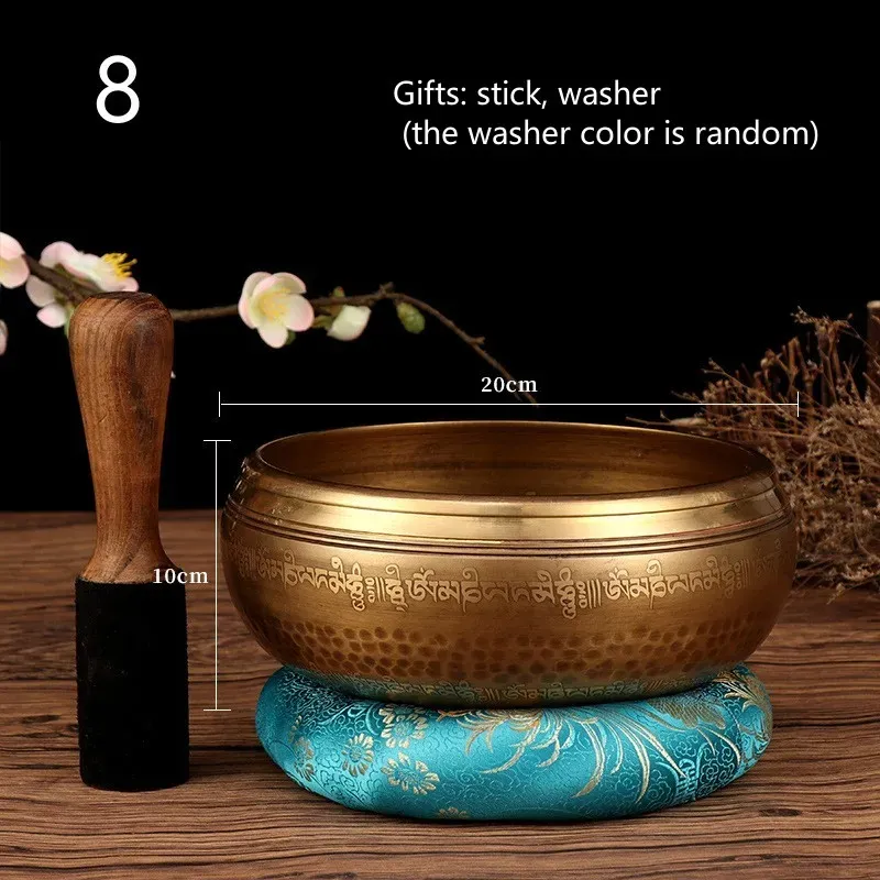 Healing Tibetan Singing Bowls Set: Handmade Nepal Buddha Mantra Design ...