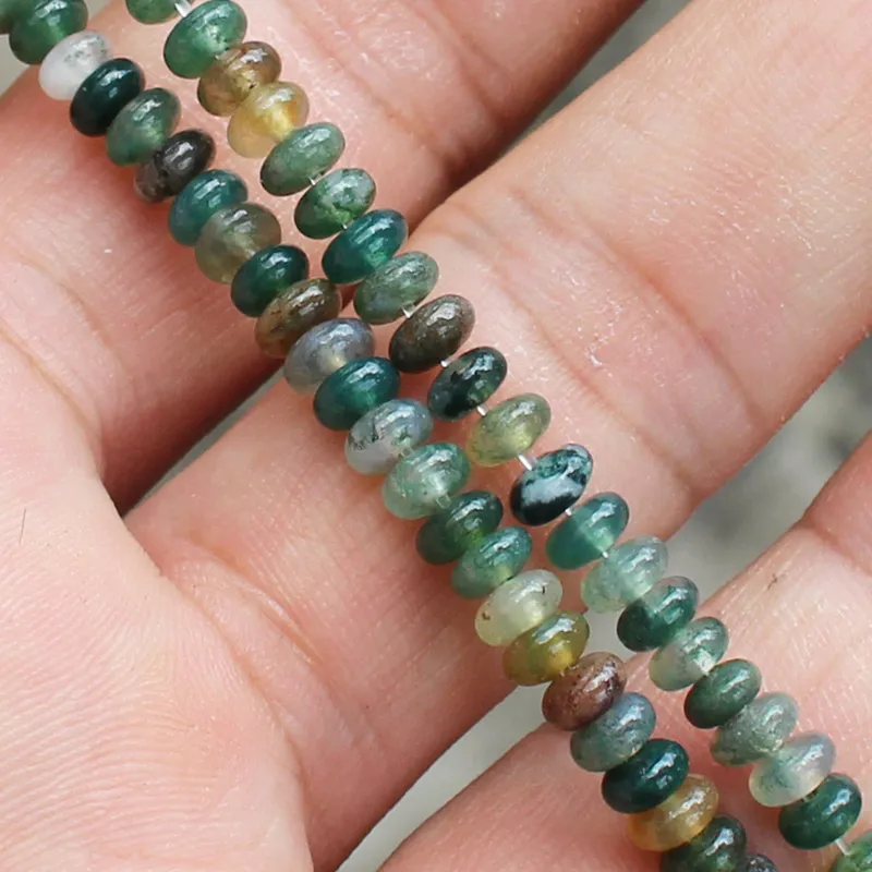 2x4mm Faceted Natural Green Aventurine Rondelle Abacus Gems Loose Beads 15