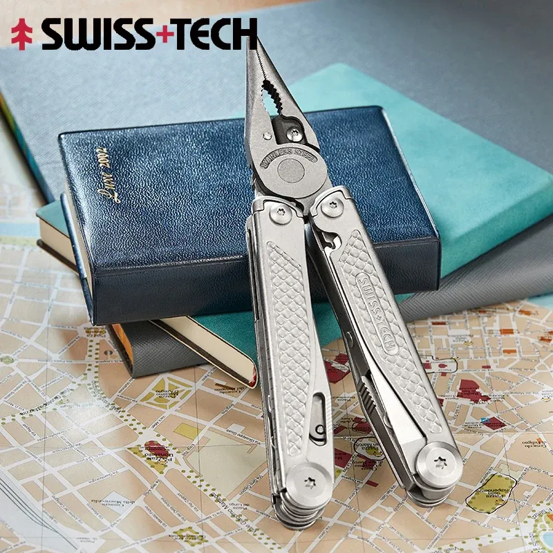 SWISS TECH 18 In 1 Folding Pliers Multitool for Woodworking and
