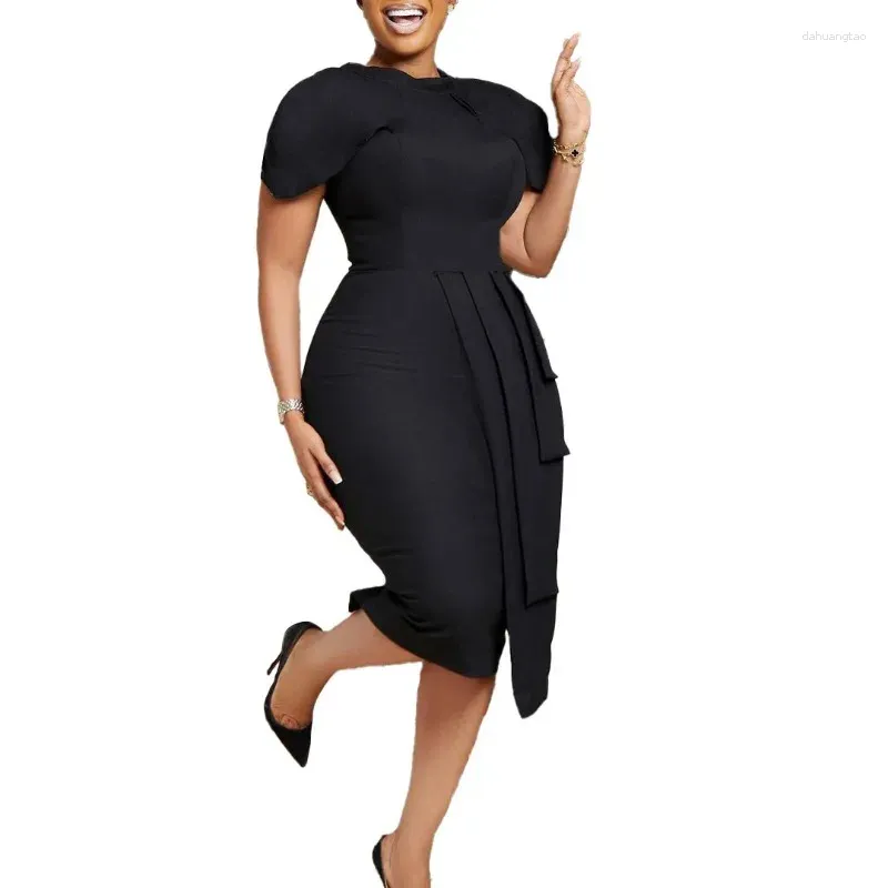 bodycon dress modest L I V D Plus Size Raven Faux Wrap Bodycon Dress main image 1