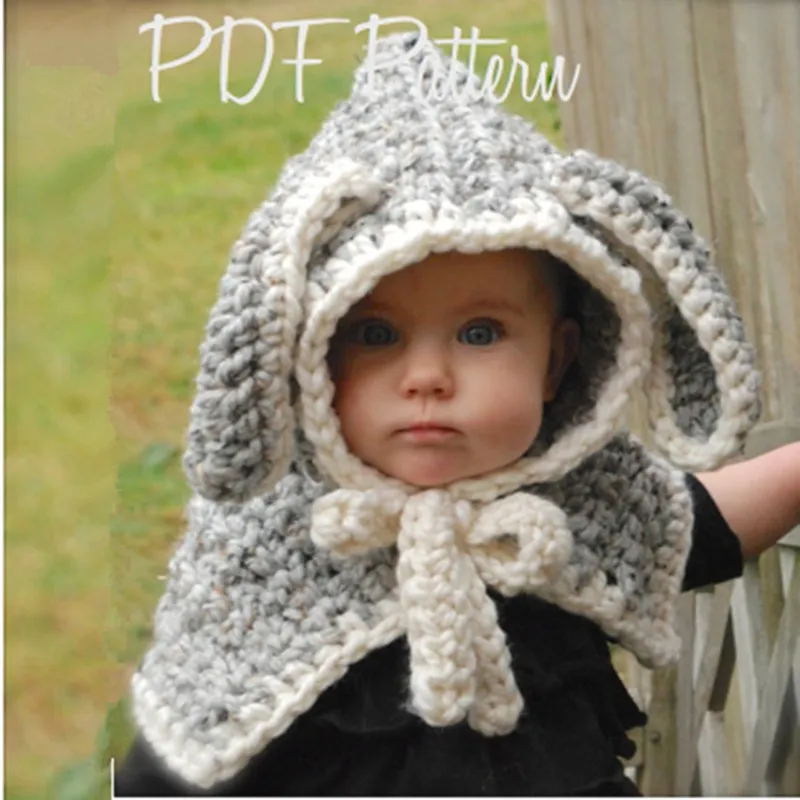 DHgate Knit Crochet Baby Bear Hooded Scarf and Hat Set Warm Winter Shawl for Kids Fashion Accessories
