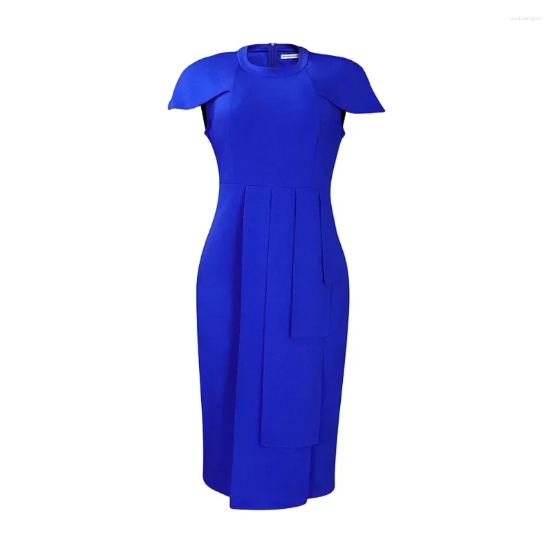 navy blue dress for baby girl Calvin Klein Women's Tulip-Sleeve Sheath Scuba Crepe Knee-length Dress main image 0