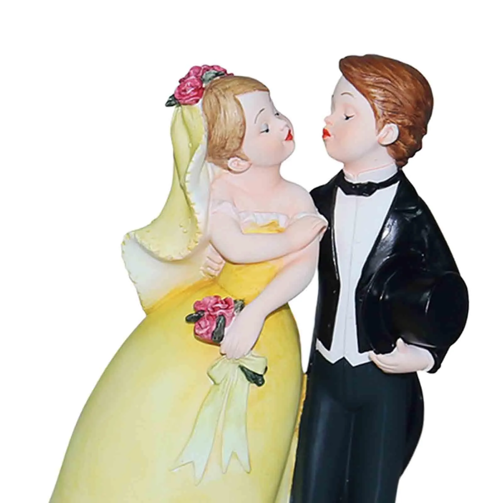 Cake Topper Wedding Bride And Groom Black Couple Wedding Cake Topper - Fun Resin Decoration For Bridal Showers & Engagement Parties Black Wedding Topper - View #7