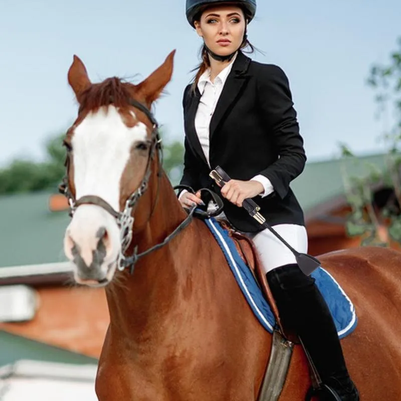 Cravache Équitation Cuir Synthétique Antidérapante 35cm - Fouet Cheval Rouge Noir Pour Entraînement Et Performance