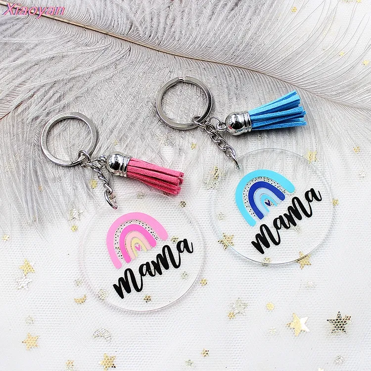 DHgate Acrylic Mama Keychain with Glitter Womens Gift Battery Operated Pack of 10 Jewelry