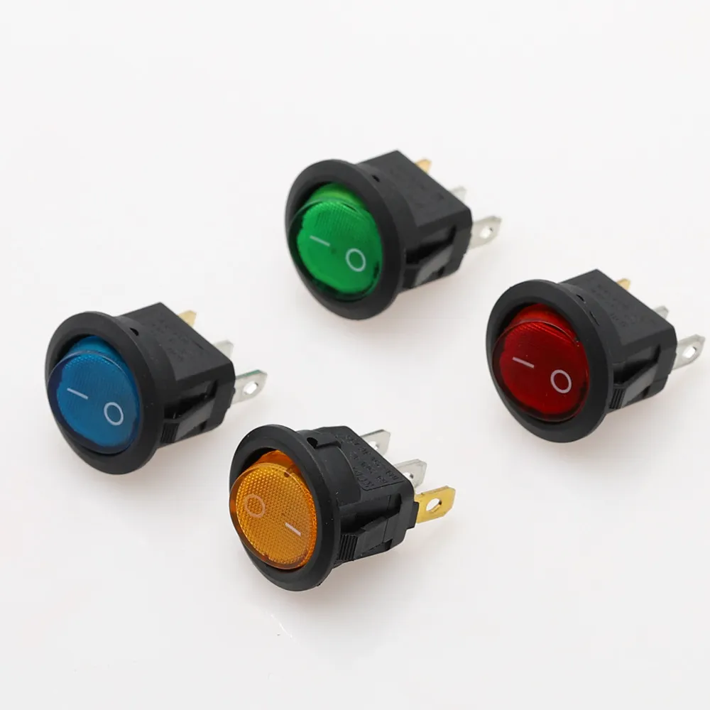 SPST ON OFF LED Light Switch 3/Pack) Gardner Bender Round Rocker Switch ...