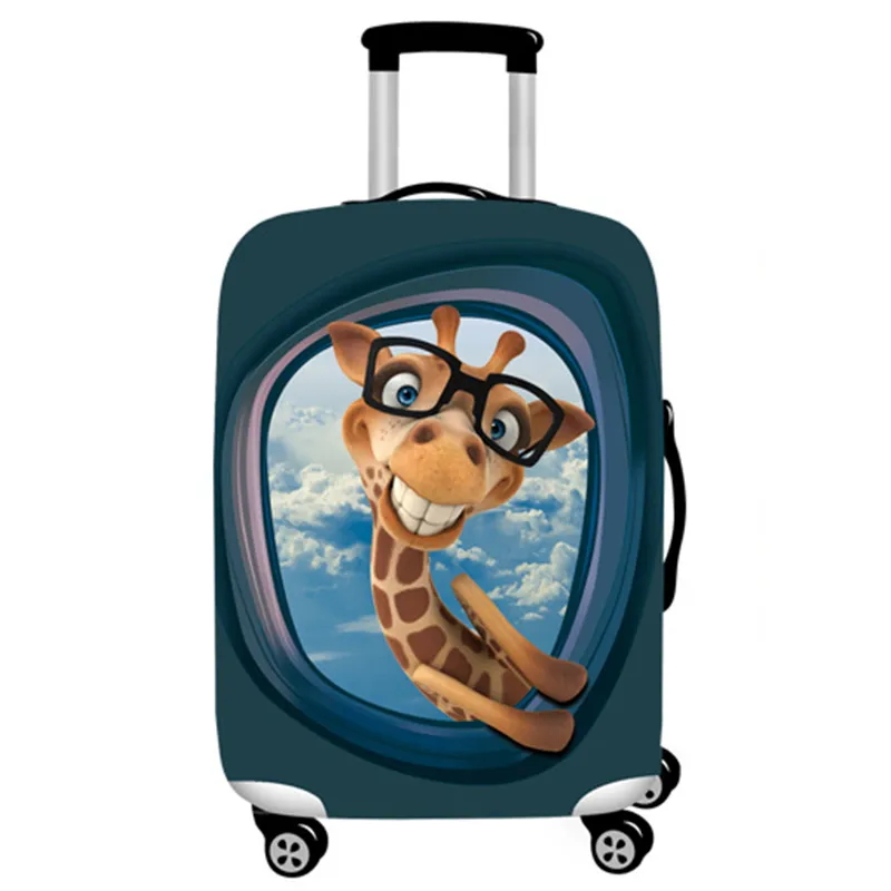 Shop Hugsidea Giraffe Funny Suitcase Protecti - Luggage Factory