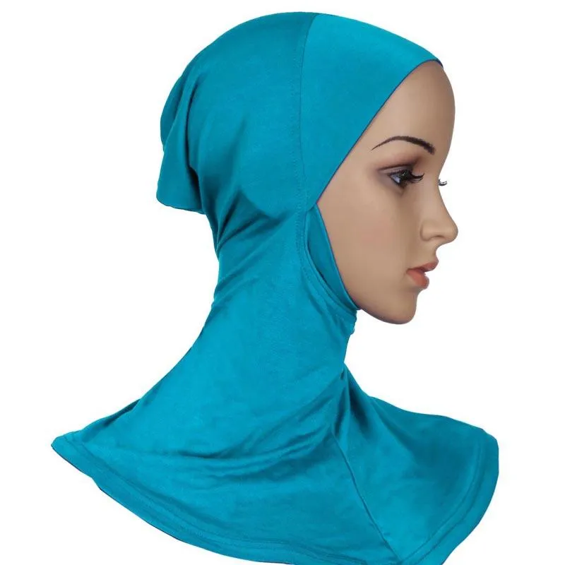 Solid Color Head Wrap Cap Under Hijab Cap Stretch Solid Color Muslim Under Scarf Bonnet - View #5
