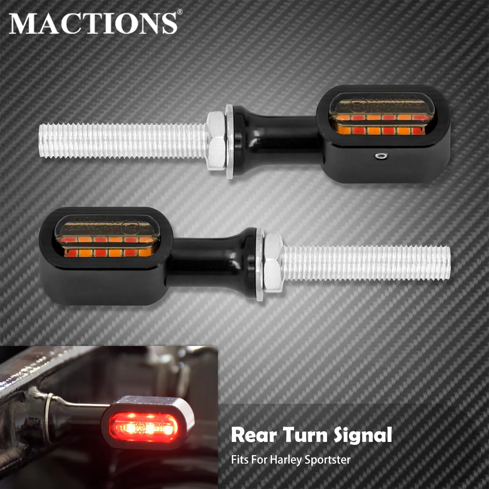 Motorcycle Signal Lights Mini LED Rear Brake Turn Signal Indicator ...