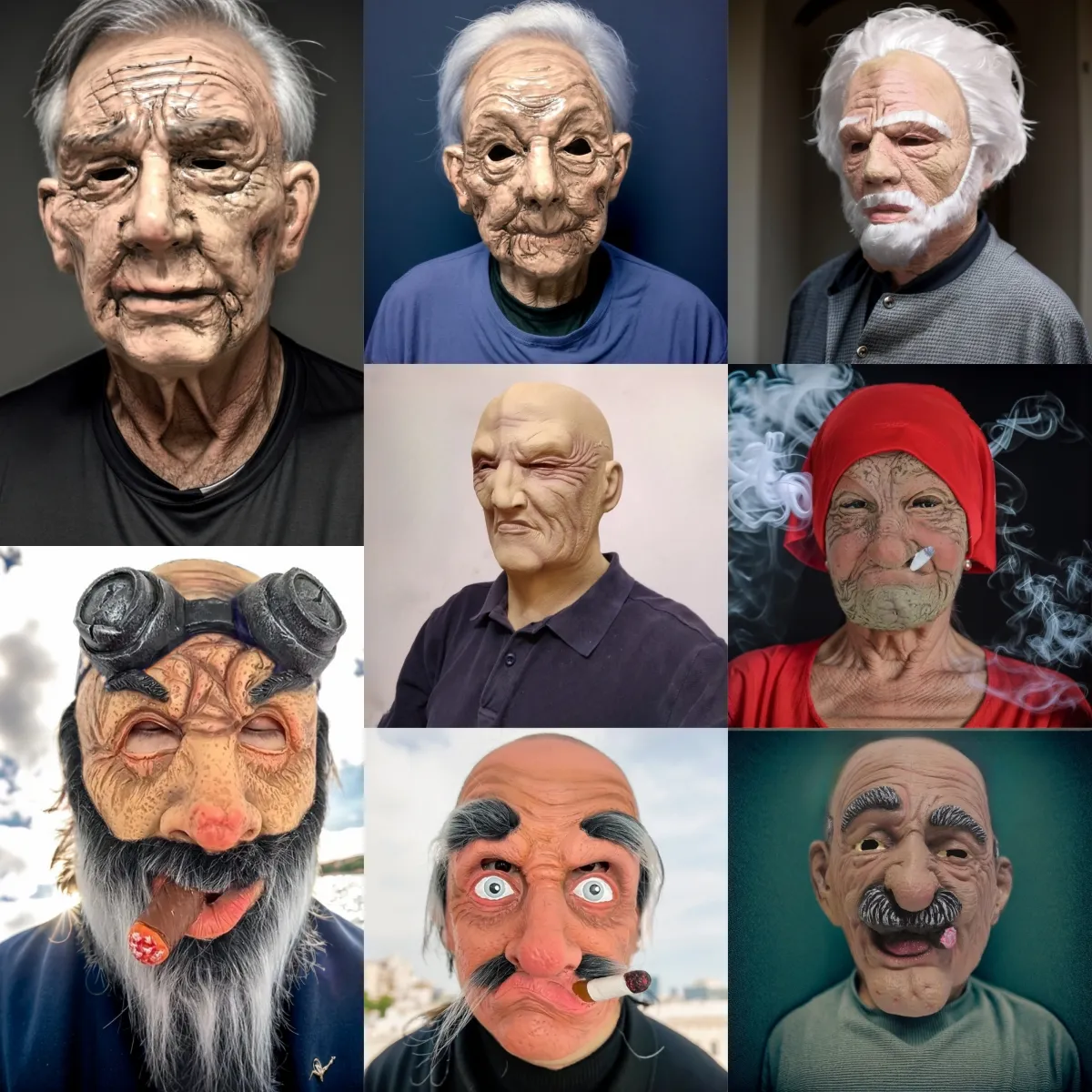 Funny Old Papa Cosplay Mask Ropta Di Costume Di Halloween Rugoso