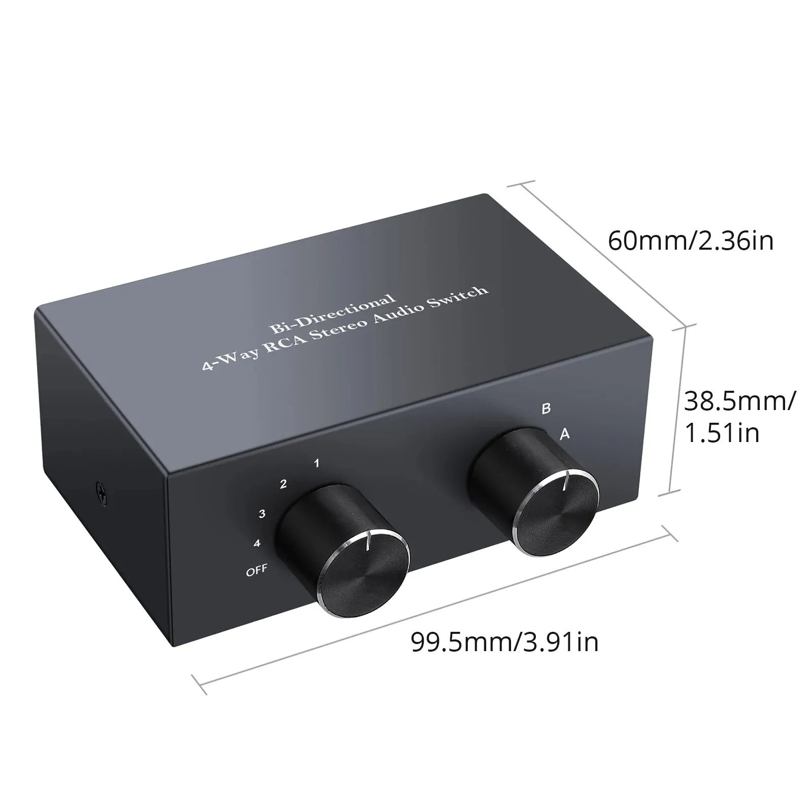 2-in-1 4-Way Stereo L/R Sound Channel Bi-Directional audio switcherer ...