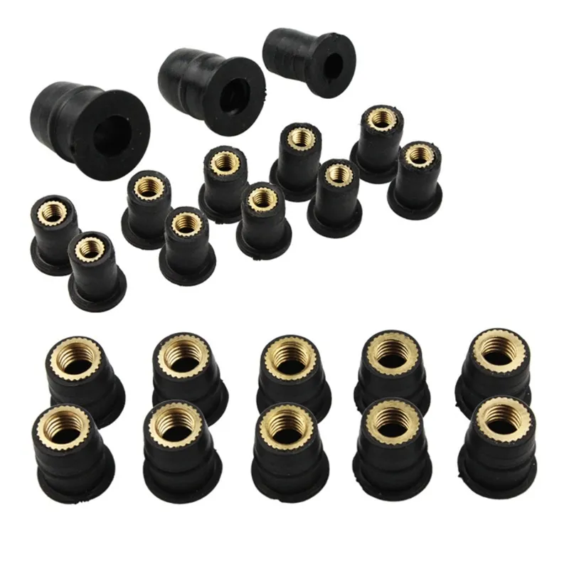 Albany County Fasteners Well Nuts – EPDM Rubber With Brass Insert, 10 Pack, Inch Sizes