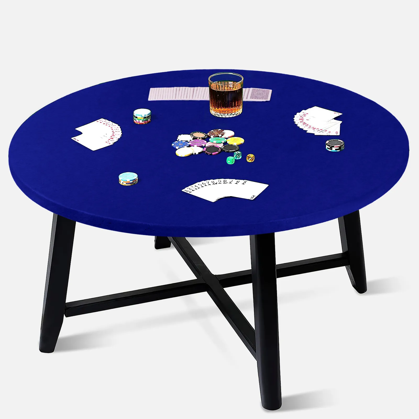 Feltectors Felt Tablecloth Card Game Table Cover For Round Tables 36 48 Black
