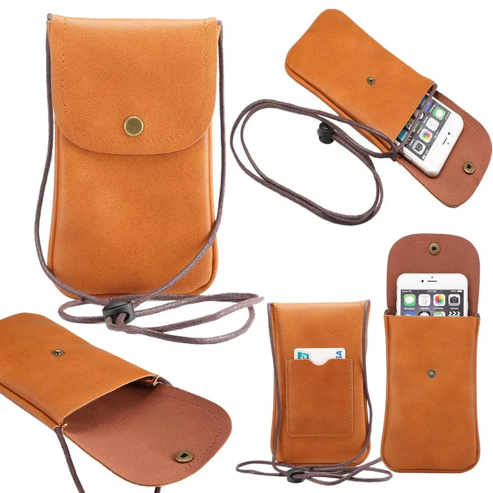 Leather Shoulder Wallet Pouch With Neck Strap For Samsung And IPhone 11 Pro Universal Leather Mobile Phone Pouch From Homepro3 10.98 DHgate.Com