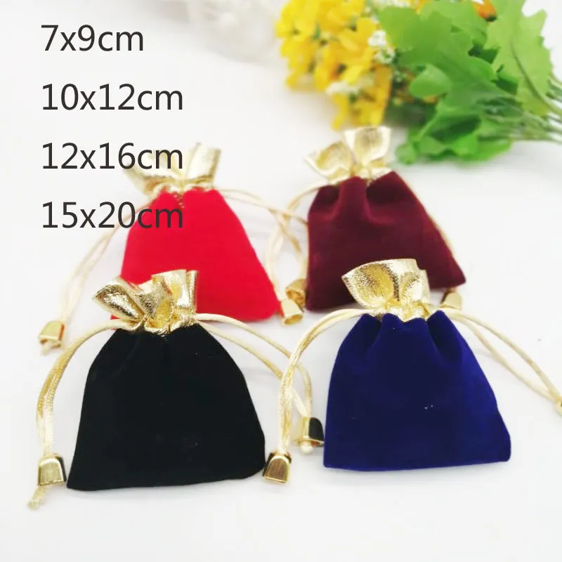 Lot De Pochettes Velours Pour Bijoux - 15x20 Cm - Multicolores - Pour Cadeaux, Mariage