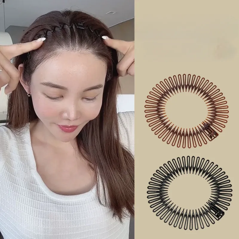 1pc Invisible Stretchable Full-Circle Headband Comb Teeth Hair Hoop for  Styling
