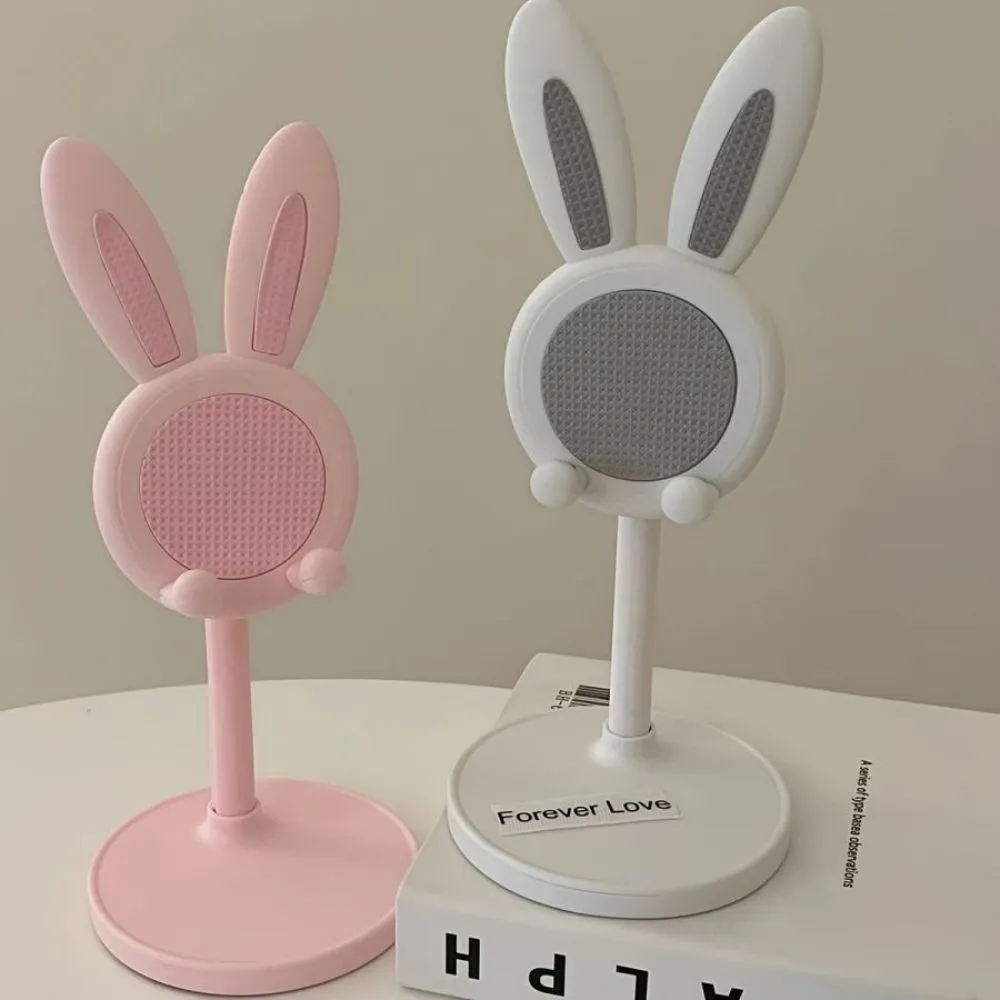 Support De Téléphone Lapin Mignon - Réglable En Hauteur Et Angle - Base Antidérapante - Design Adorable Pour Bureau