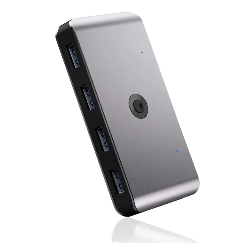 USB 3.0 KVM Switch Selector, 2 Computers Sharing 4 USB Devices USB 3.0 Peripheral Switcher Box Hub Adapter