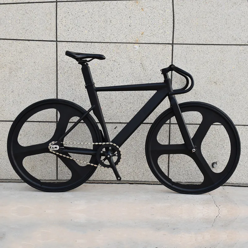 Aluminum Alloy Fixed Gear Bike 700C Muscular Frame 48 52 56cm Track Bicycle Fixie with 3 Spoke Wheels V Brake