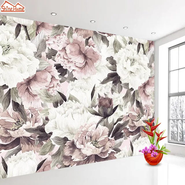 Danyho Colored Peel And Stick Wallpaper Watercolor Tulip Leaves Reovable Self Adhesive - View #3