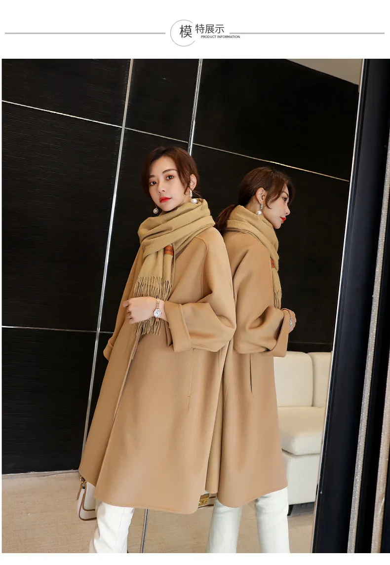 White Wool Cashmere Coat: Womens 90% Sheep Wool 10% Cashmere