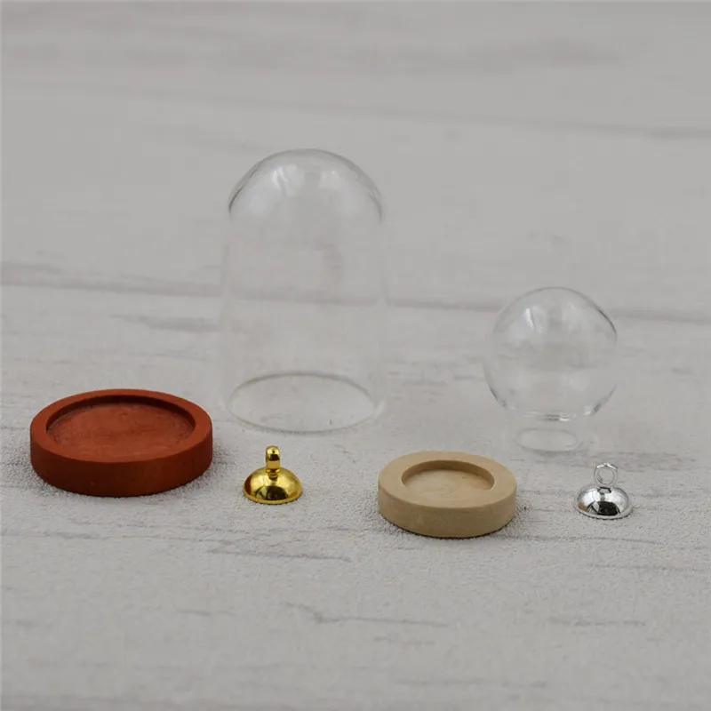 DIY Charm Bracelet Kit: Glass Globe Bottles With Wood Base