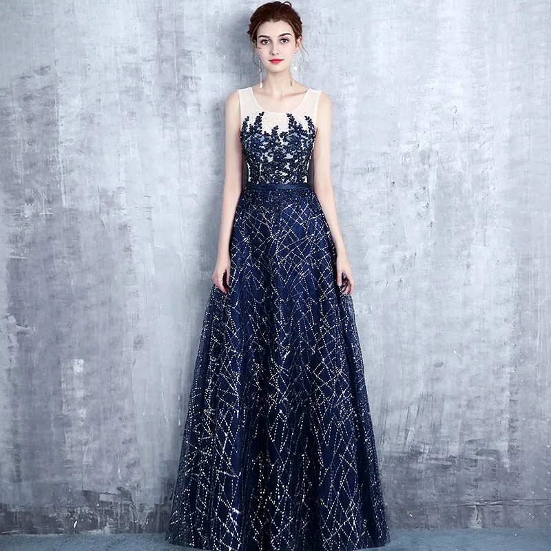 Navy Blue Sequin Long Bridesmaid Dress A-Line Scoop Neck Lace Applique Plus Size from Dhgate Bridesmaid Dress - price 259.85 Navy Blue Sequin Long Bridesmaid Dress A-Line Scoop Neck Lace Applique Plus Size from Dhgate Bridesmaid Dress - price 259.85
