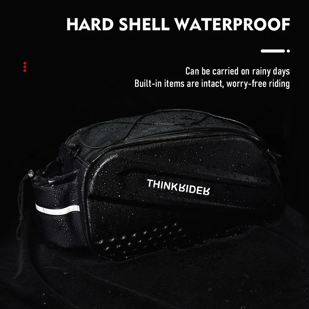 Large 14L Waterproof Bicycle Hunch Bag with Rain Cover Tear Resistant Material