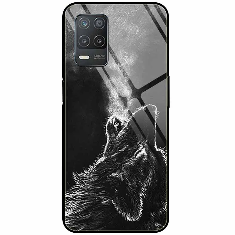 Realme Narzo 30/8 5G Phone Case, Toughened Glass Back Cover Case with Soft  TPU Frame, Crystal Clear Shockproof Protective Phone Case