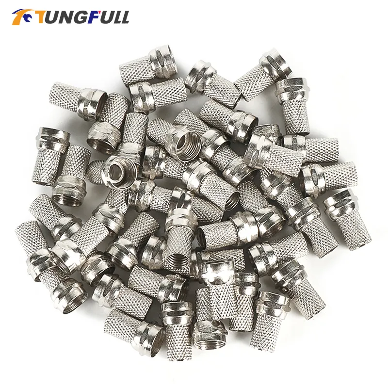 Gold F Type Cable End RG6 Screw/Twist On Coax Coaxial Cable RF