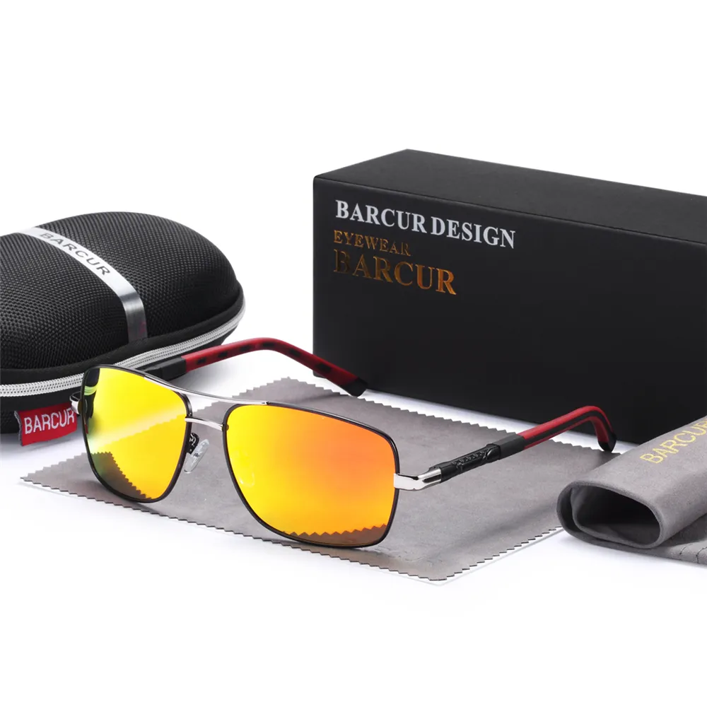 BARCUR Rectangle Polarized Sunglasses Men Alloy Frame TAC  display picture 2