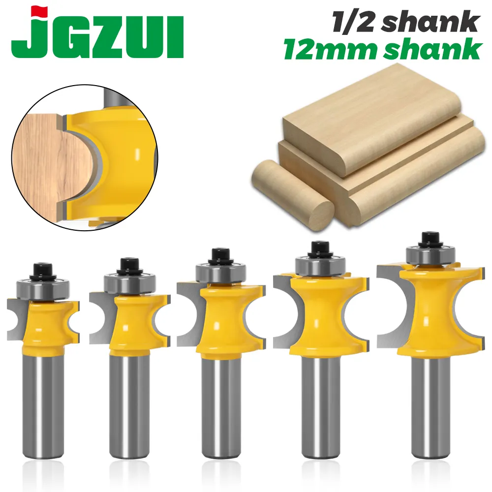 1-Bullnose Router Bit Set C3 Carbide Tipped 1/2 in Shank Woodworking ...
