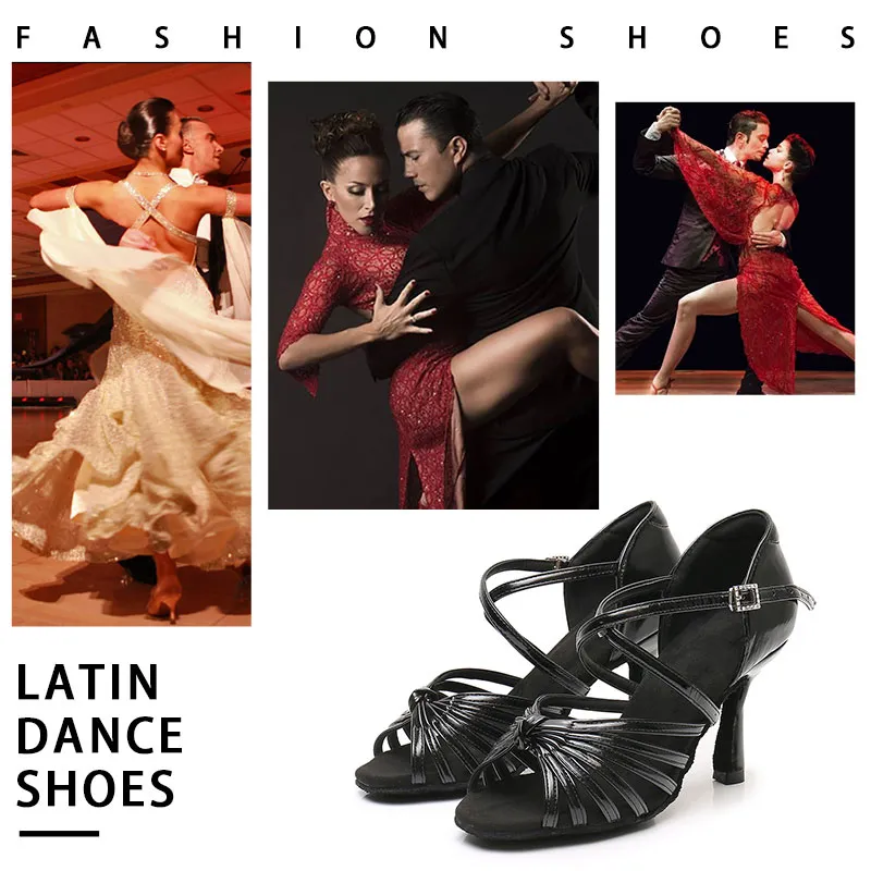 Chaussures De Danse Latine Femme – Talon Moyen, Satin Noir, Taille 40 EU, Pour Tango Et Danses Latines - 12