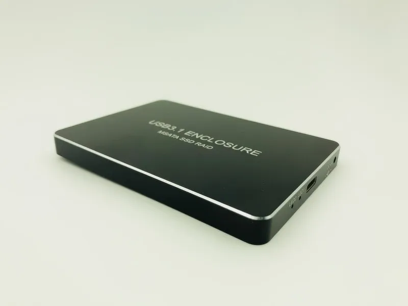 USB3.1 Type-C SSD Enclosure USB-C to Dual 2Port MSATA SSD Raid 0 1 PM Mobile Hard Disk Box Shell HDD Enclosure Adapter 3030 3050