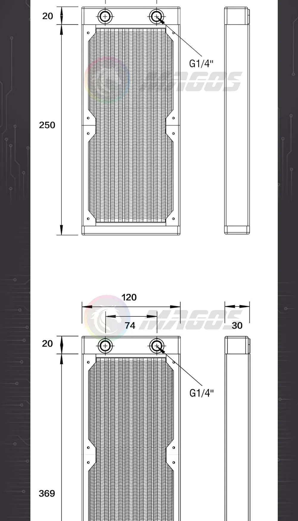 120 Radiator Full Copper Water Cooling Radiators 120/240/360mm ... From Ddmyday ...