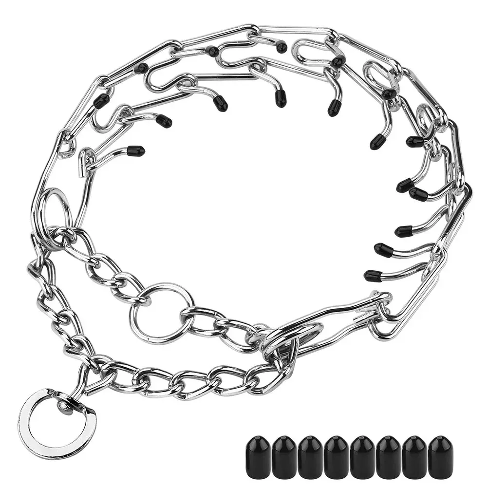 DHgate Type Adjustable Metal Pinch Dog Collar with Soft Rubber Tips Premium Training Choke Collar for Puppy and Large Breed Dogs Pet Supplies