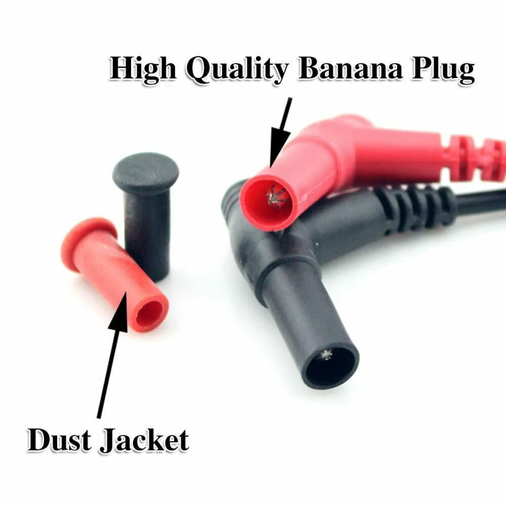 Multimeter Test Leads With Alligator Clips - Replacement Probes For Fluke Meters, 1000V 20A Rated