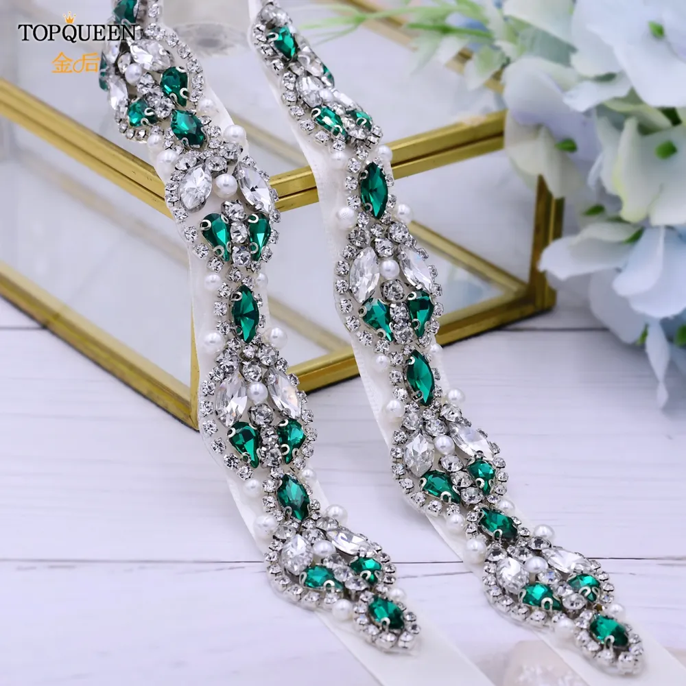 TOPQUEEN S39 Emerald Green Rhinestone Wedding Dress Belt with Jewel  Appliques for Bridal and Evening Dresses from Dhgate Wedding Favors - price  26.79