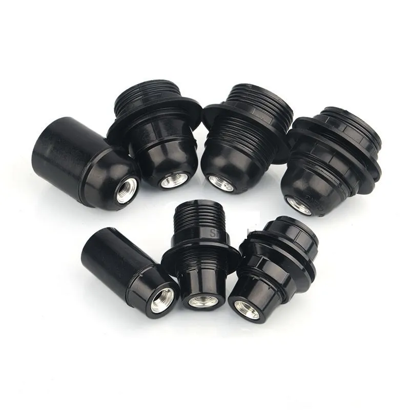 4Pcs E27 Plastic Lamp Holder Set – Round Light Bulb Sockets For Wall & Ceiling Fixtures, Heat-Resistant & Easy Install