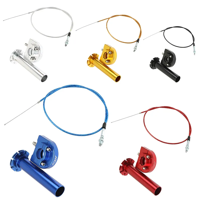 thumbnail image 2 of GEARZAAR 7/8in Motorcycle Twist Throttle Assembly With Aluminum Handles & Cable Set 2 of 5