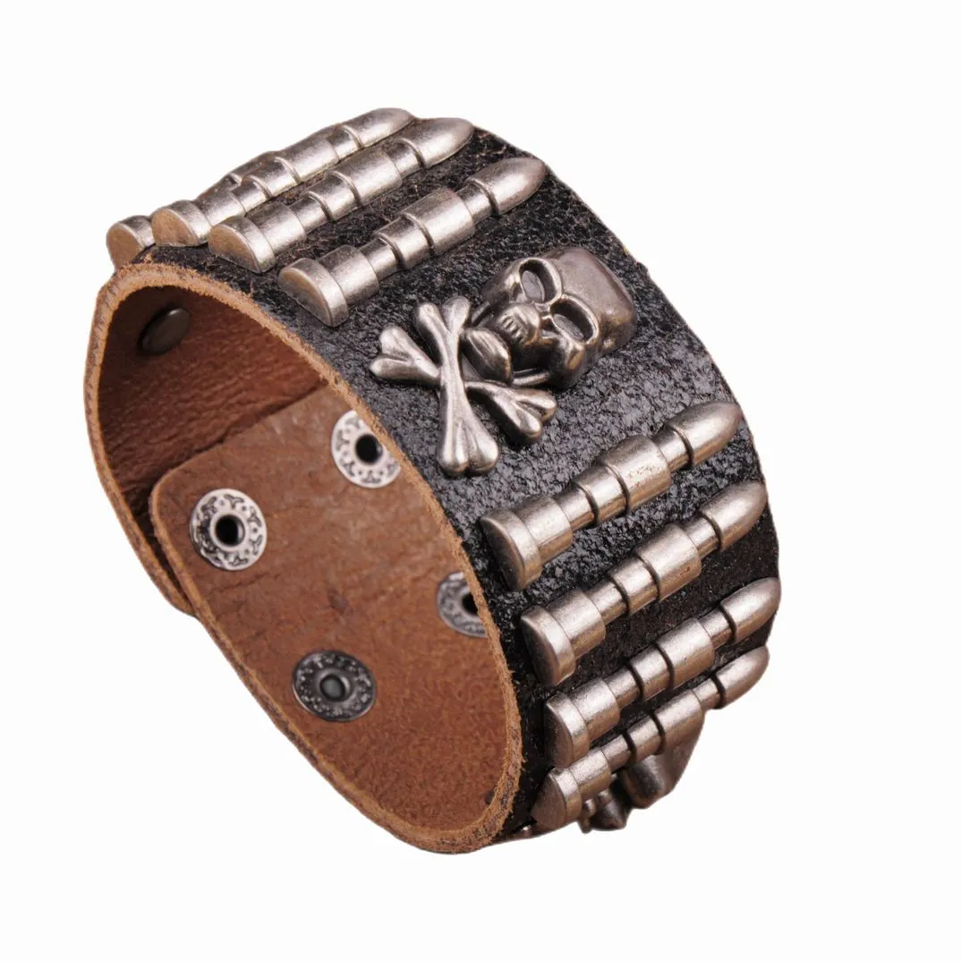 Black Rock Army Bullet Studded Men's Leather men's