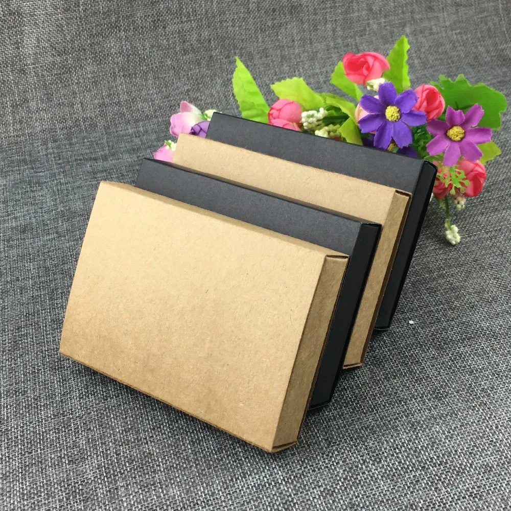 Brown Kraft Drawer Boxes Paper Gift Box 4.53 × 3.15 × 0.87 in Cardboard ...