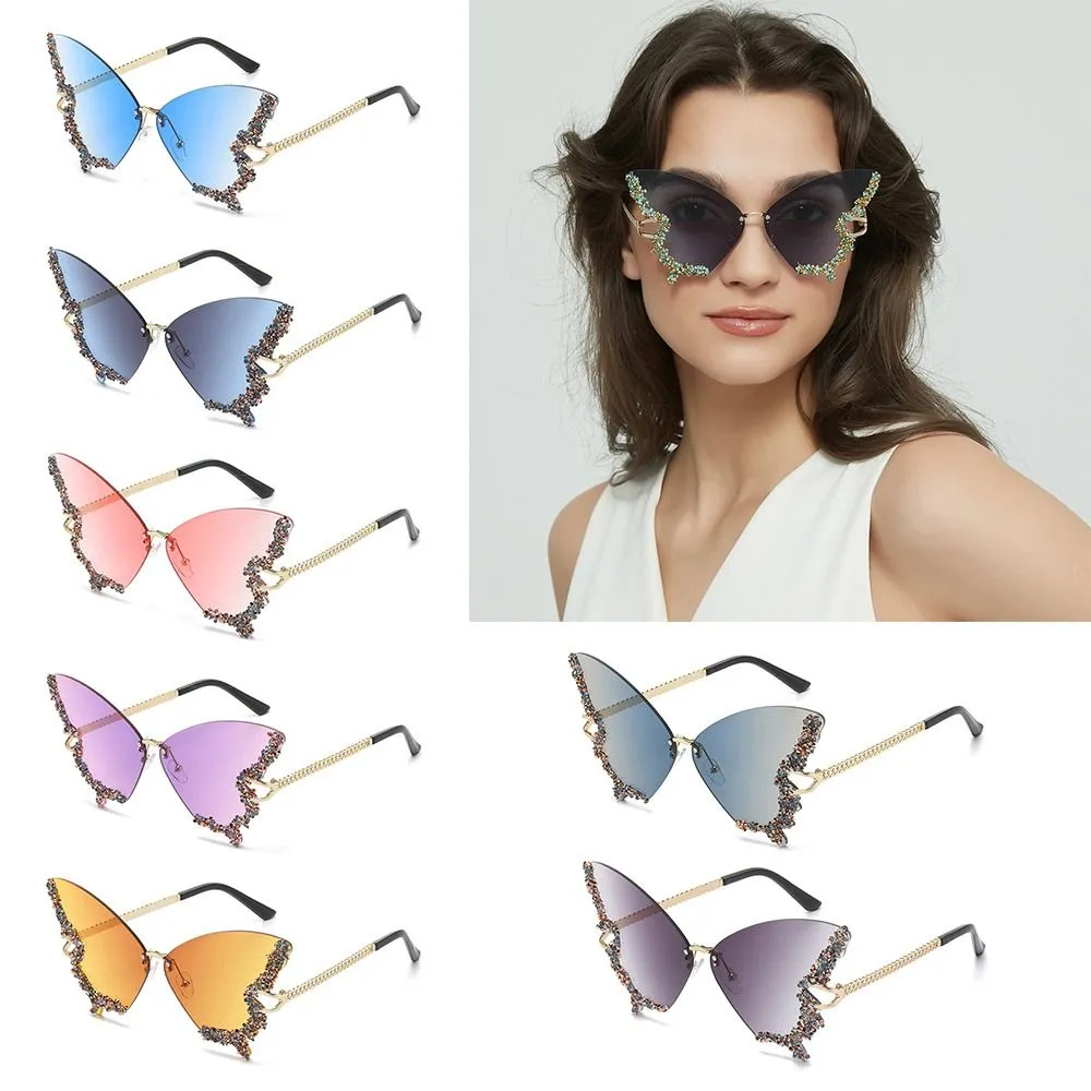 Rhinestone Butterfly Frame Oversized Sunglasses for Women  display picture 1