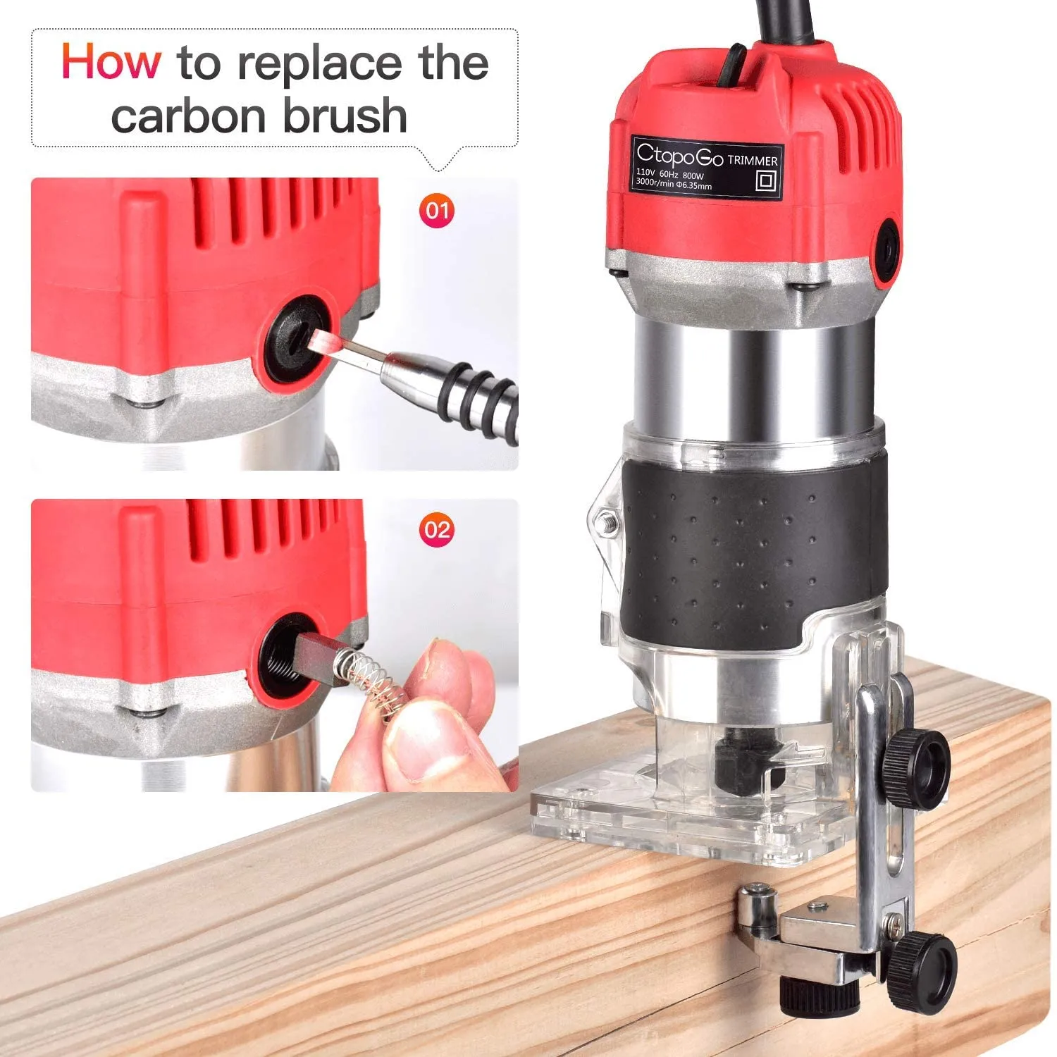 30000RPM Electric Wood Router Trimmer - Precise Woodworking, Carving ...