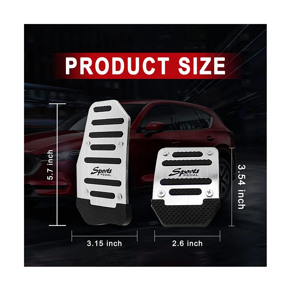 2 PCS Car Automatic Transmission Brake Pedal Cover, Jamaica